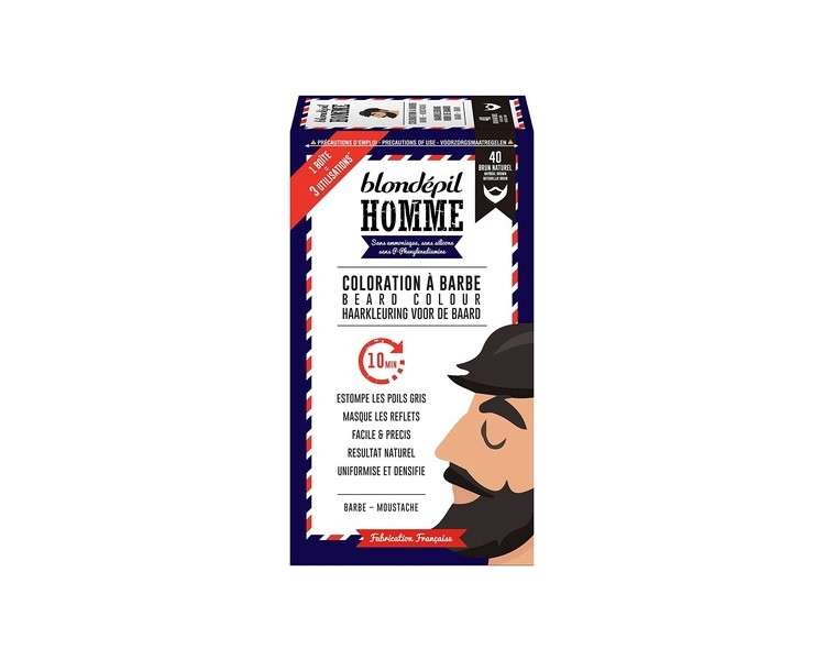 Blonde Homme Barborn Beard and Mustache, Natural Brown, 60g