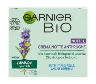 Garnier Bio Night Cream Regenerating with Lavender Enriched Formula with Argan and Jojoba Oils 50ml