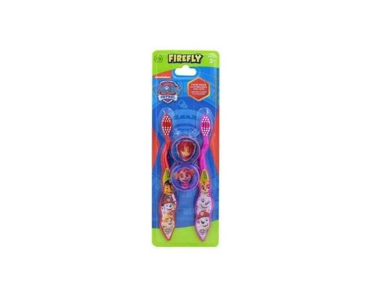 Firefly Nickelodeon Paw Patrol Double Pack Toothbrushes & Caps - NEW & SEALED UK