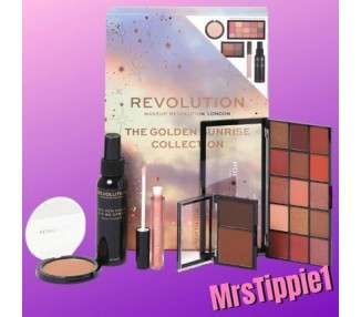 Revolution Golden Sunrise Collection Set - 5 Full Size Pieces for Eyes, Lips, and Face