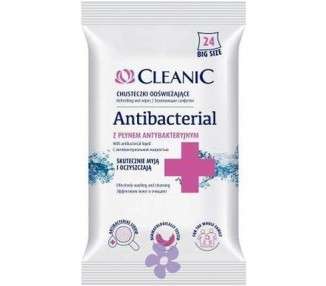 CLEANIC Antibacterial Refreshing Antibacterial Wipes 24 Pieces