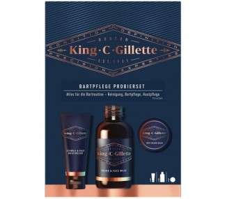 King C. Gillette Mini Travel Gift Set Beard (Care Essentials: 3-Day  Face Care 30ml + Shampoo 60ml + Balm 30ml)