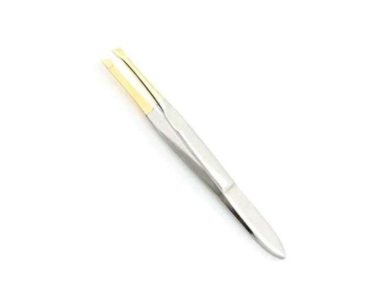 Filax Professional Eyebrow Tweezers with Gold-Tipped Hair Removal Tweezers 8cm