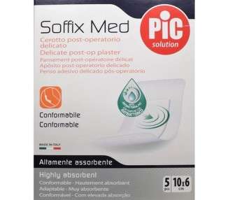 Soffix Med Delicate Post-Operative Adhesive Bandage 5 Pieces 10x6cm