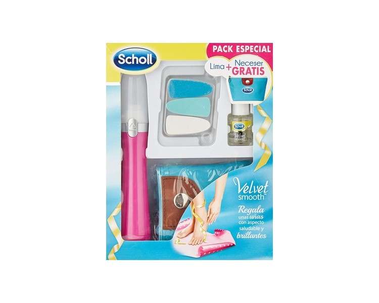 Dr Scholl Velvet Smooth Nail Care Pink + Nail Oil + Bag