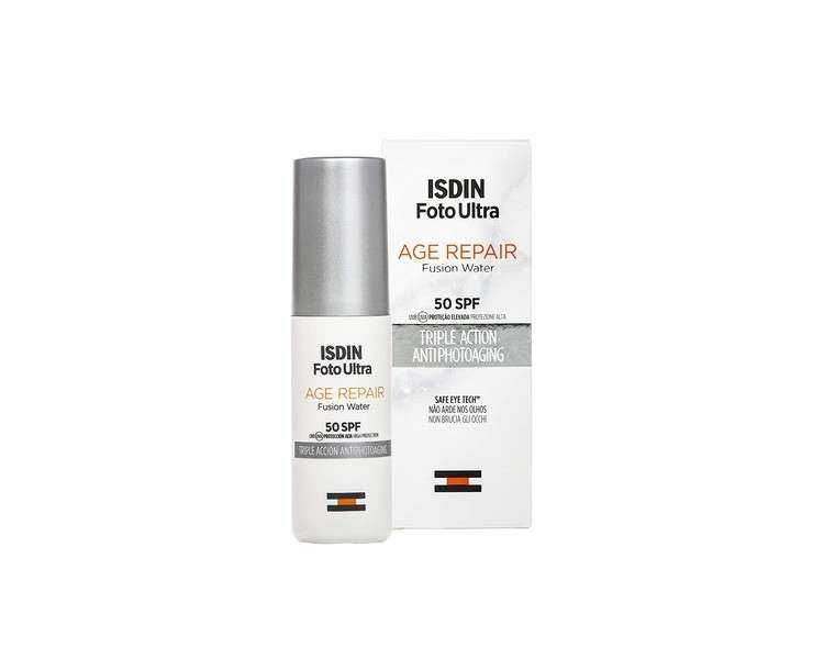 ISDIN Foto Ultra Age Repair Fusion Water SPF 50 Face Sunscreen with Triple Anti-Aging Action 50ml