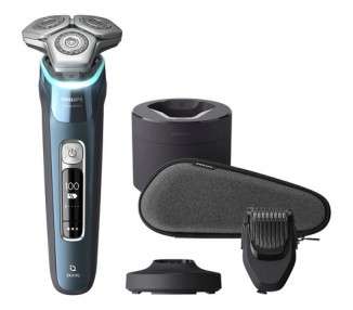 Philips Shaver Series 9000 S9982/59 Electric Wet and Dry Shaver with Pressure Guard Sensor and Dual SteelPrecision Blades Dermatologically Tested Flexible 360-Degree Shaving Head