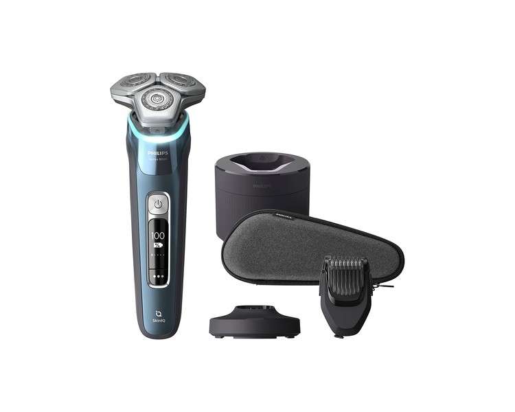 Philips Shaver Series 9000 S9982/59 Electric Wet and Dry Shaver with Pressure Guard Sensor and Dual SteelPrecision Blades Dermatologically Tested Flexible 360-Degree Shaving Head