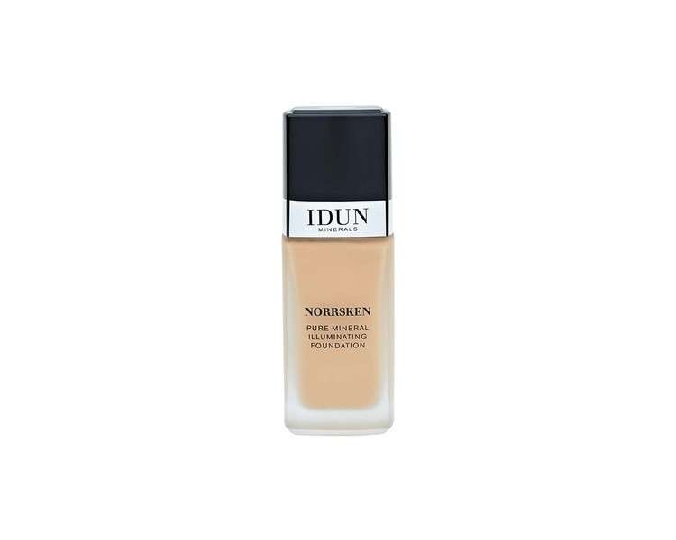 IDUN Minerals Liquid Norrsken Foundation Silky Smooth Coverage Luminous Dewy Finish for Dry and Dull Skin Water Resistant and Vegan Makeup 209 Svea Warm Medium 1.01 oz