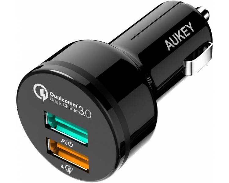 auge Adquisición musical ✓ Cargador Aukey CC-T1, Doble Dual USB, Carga Turbo Rapida