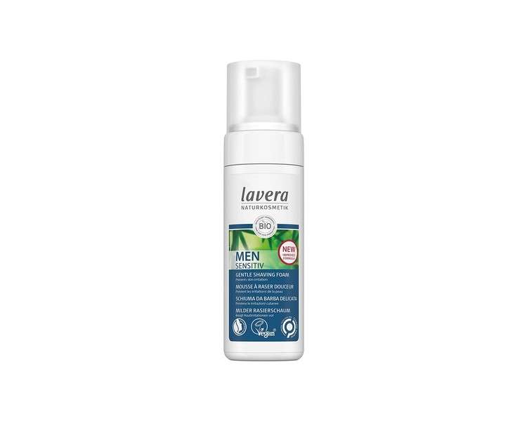 Lavera Men Sensitive Gentle Shaving Foam with Organic Bamboo and Organic Aloe Vera 150ml