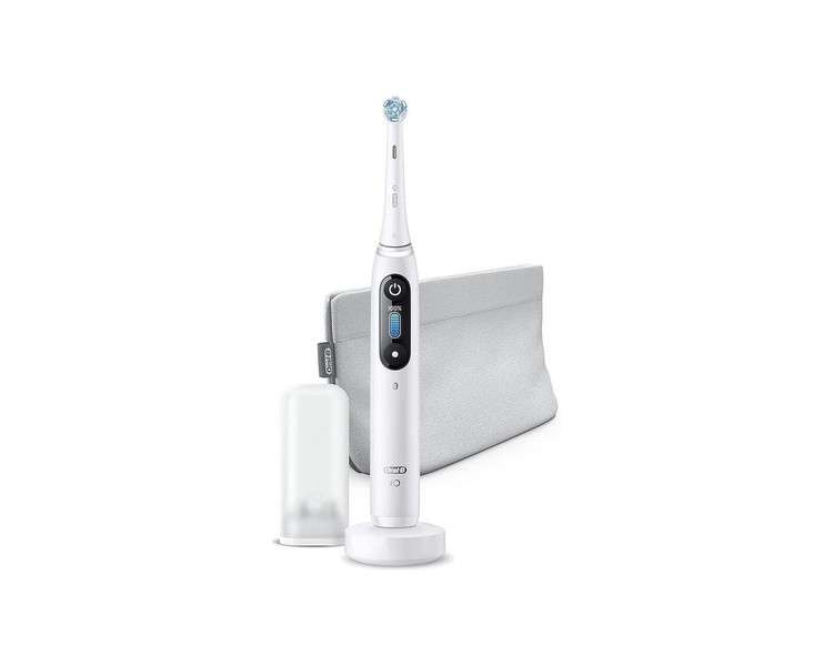 Oral-B iO Series 8 Electric Toothbrush with 6 Cleaning Modes and Magnetic Technology - White Alabaster