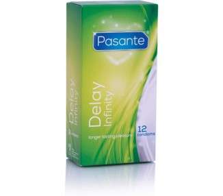 Pasante Infinity Delay Condoms with Lidocaine for Longer Lasting Passion - Pack of 12