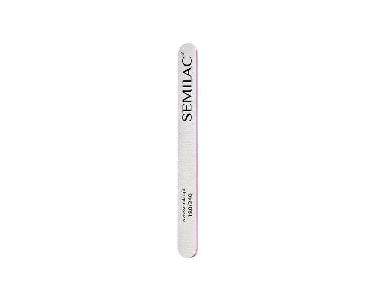 Semilac Straight Nail File 180/240 for Manicure and Pedicure - Smooths Natural and Acrylic Nails