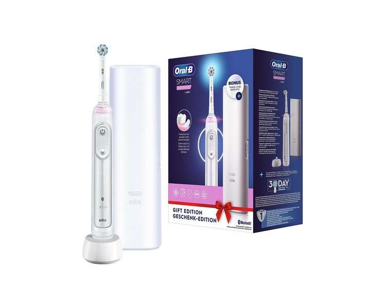 Oral-B Smart Sensitive Battery Powered Rechargeable Electric Toothbrush with Bluetooth Connected Handle 5 Brushing Modes