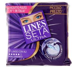 Lines Silk Ultra Long Wings Sanitary Pads 9 Pieces