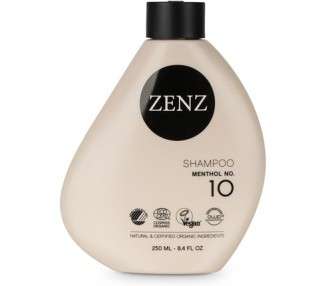 ZENZ Menthol Shampoo 250ml - Refreshing Scent of Menthol, Eucalyptus & Vanilla - Silicone Free - Suitable for Fine & Greasy Hair - All Hair Types