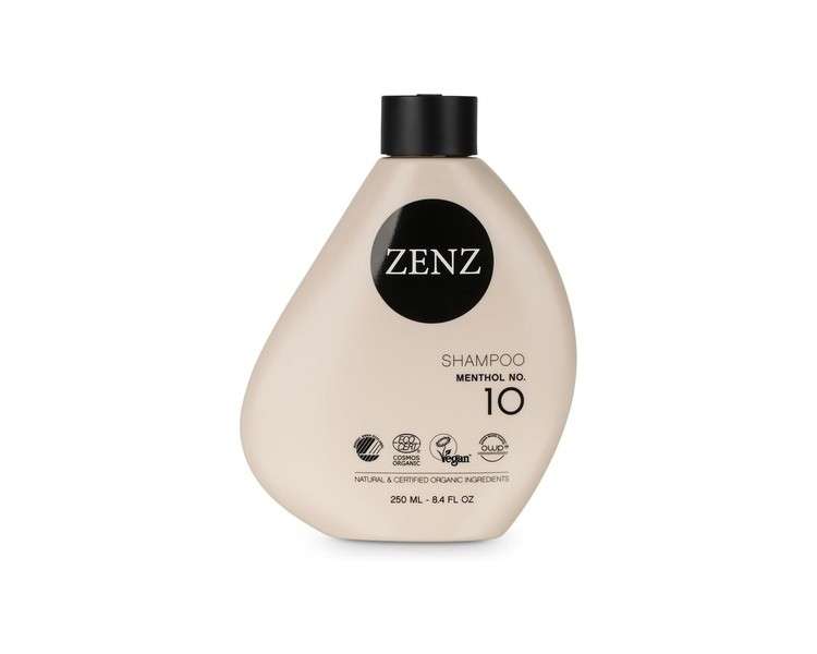 ZENZ Menthol Shampoo 250ml - Refreshing Scent of Menthol, Eucalyptus & Vanilla - Silicone Free - Suitable for Fine & Greasy Hair - All Hair Types
