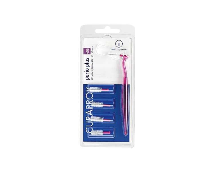Curaden CPS 406 Perio Plus Interdental Brush with Replacement Heads Pink White