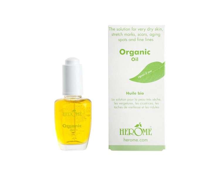 Herome Organic & Pure Oil Skin Oil - For Dry And Sensitive Skin - Helps Against Stretch Marks, Scars, Age Spots And Wrinkles - 30ml