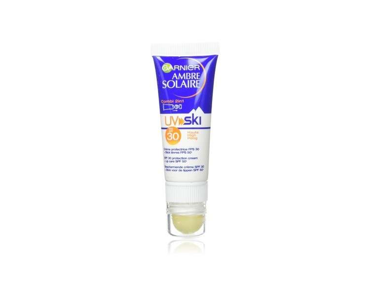 Garnier Amber Sun UV SKI Combi 2-in-1 Cream + Stick Lips Protectors SPF 30 Extreme Conditions
