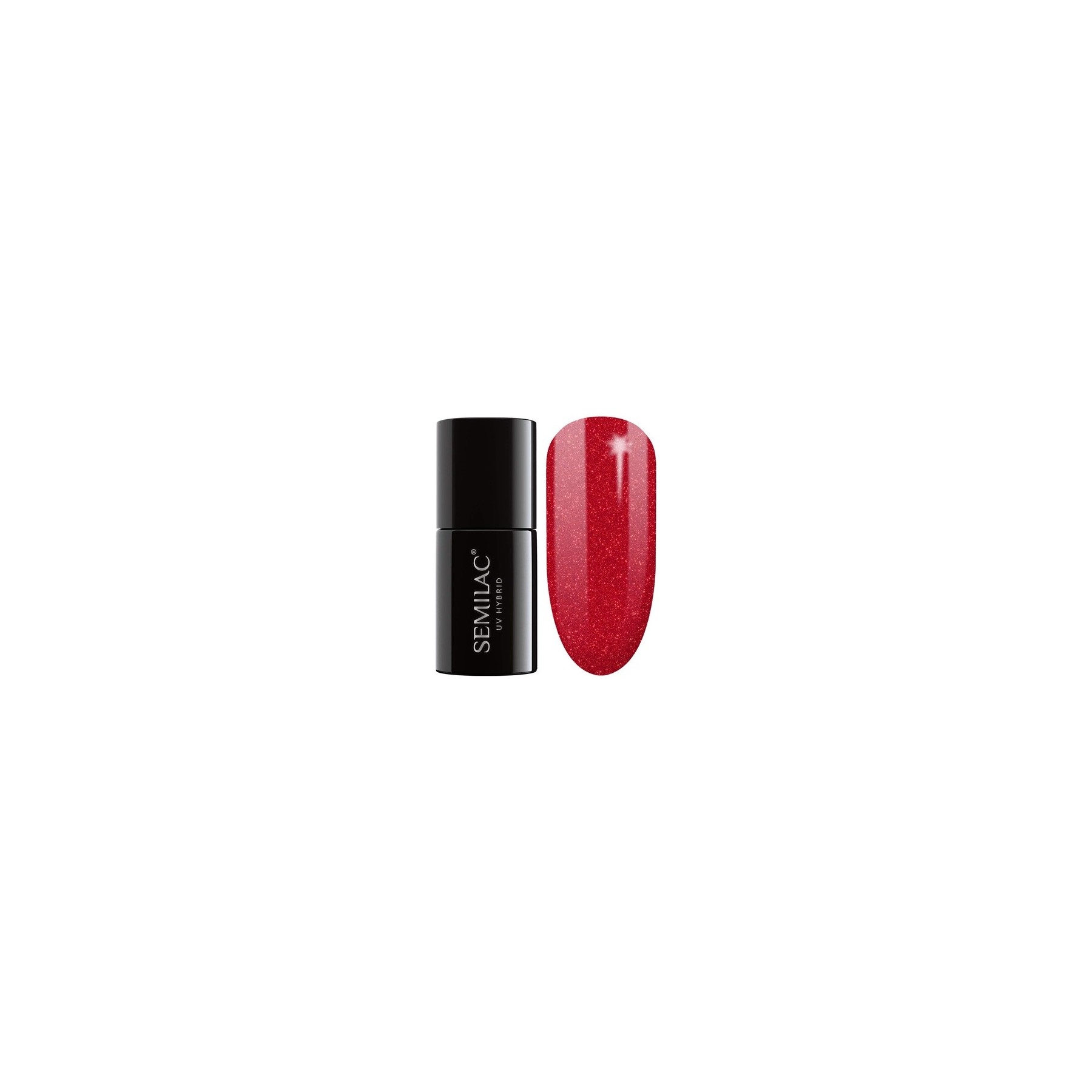 Semilac UV Nail Polish Glitter Red 025 7ml