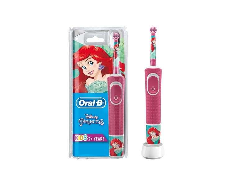 Oral-B Kids Princess Electric Toothbrush for Children 3+, 2 cleansing modes, extra soft bristles, 4 stickers