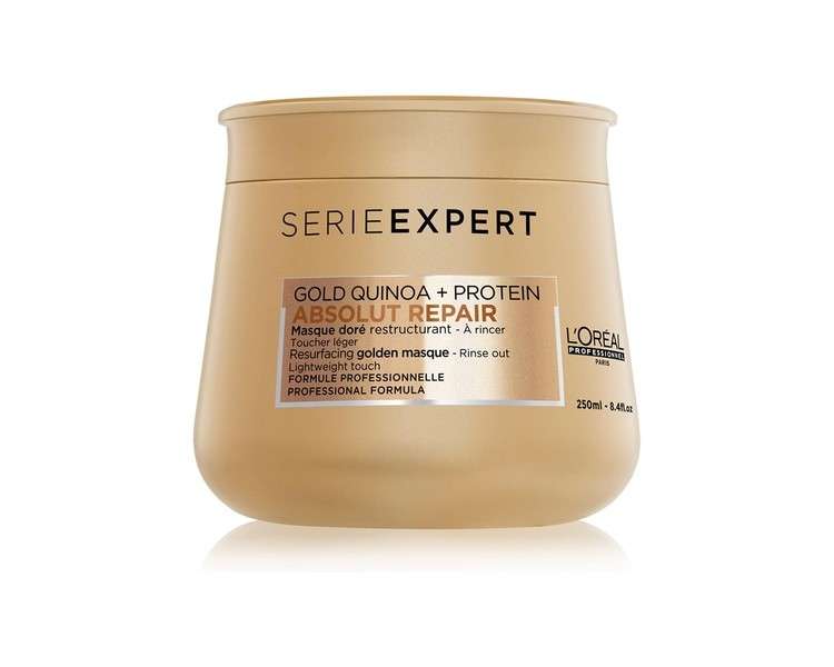 L'Oreal Professionnel Golden Lightweight Mask with Protein and Gold Quinoa for Fine-Medium Dry and Damaged Hair 250ml