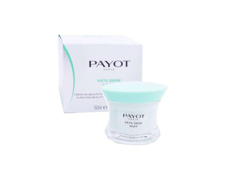 Payot Pate Grise Nuit Night Care Mattifying & Spot Treatment Gel Texture Sativa Seed Extract Chilean Mint Extract Zinc and Bamboo Powder 50ml