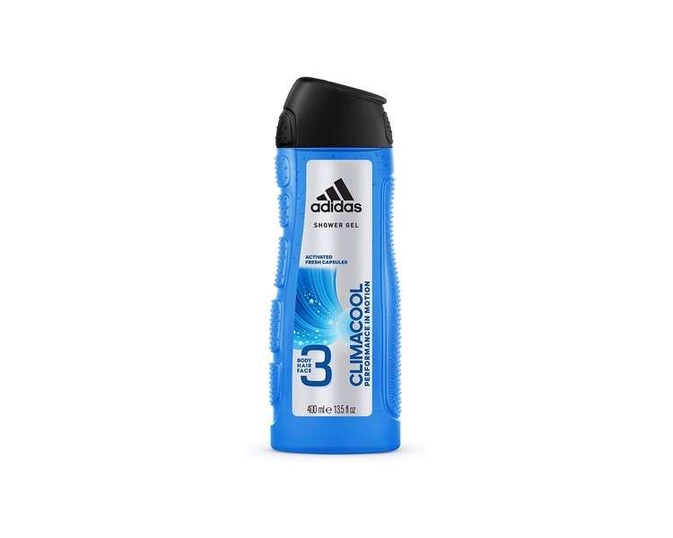 Adidas Climacool 3in1 Shower Gel Shampoo 400ml 13.5 fl oz Blue