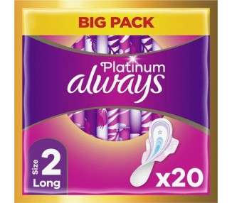 Always Platinum Long Plus Size 2 Sanitary Towels with Wings