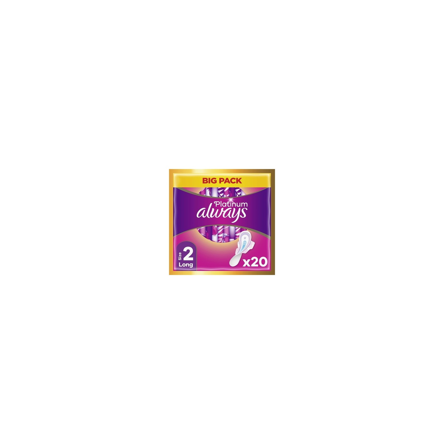 Always Platinum Long Plus Size 2 Sanitary Towels with Wings