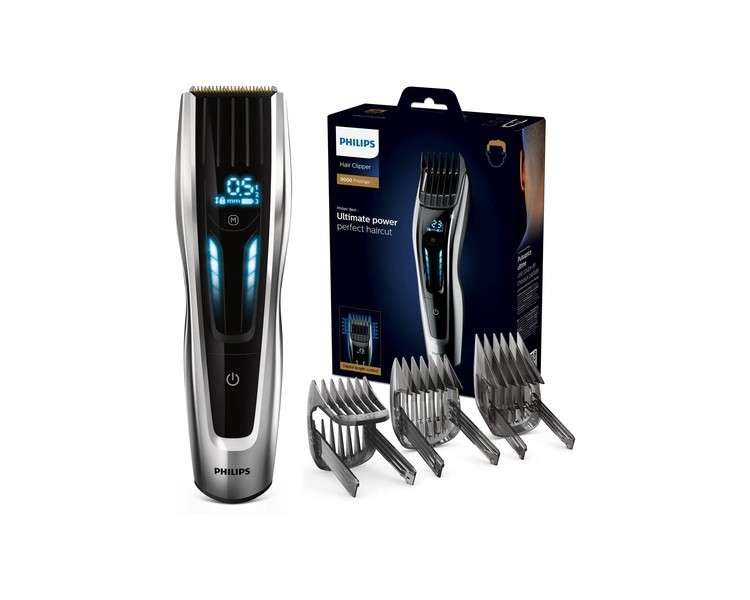 Philips Hair Clipper Series 9000 with Digital Swipe Interface Black