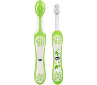 Chicco Training Toothbrush Set Includes Toothbrush and Massage Brush 4M+ Green