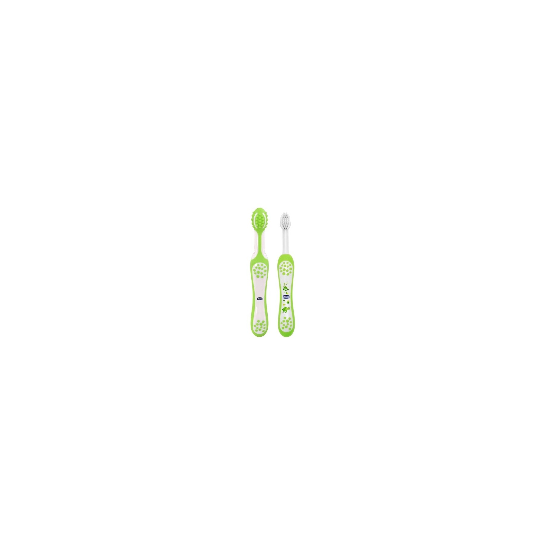 Chicco Training Toothbrush Set Includes Toothbrush and Massage Brush 4M+ Green