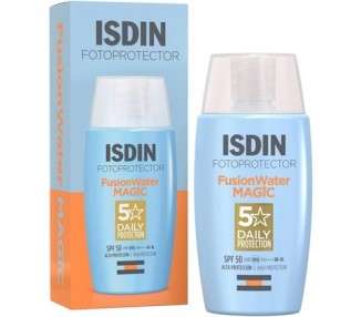 ISDIN Fusion Water Magic SPF50 50ml Daily Facial Sun Cream Ultra-Light Texture