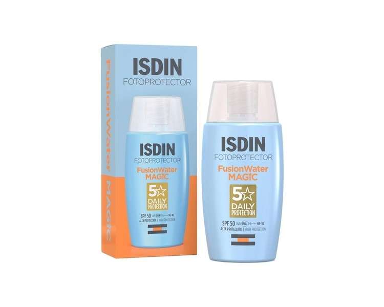 ISDIN Fusion Water Magic SPF50 50ml Daily Facial Sun Cream Ultra-Light Texture