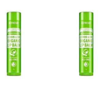 Dr Bronner's Lemon Lime Lip Balm with No Synthetic Ingredients and Organic Oils 4g