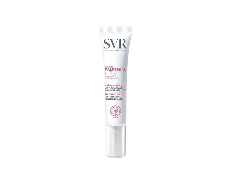 SVR PALPEBRAL Ultra-Soothing Eye Cream for Dry Hypersensitive Itchy Flaky Eyelids Prone to Irritation Eczema Blepharatis Steroid-Free Formula 15ml