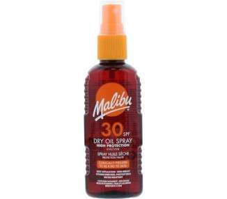 Malibu Sun SPF 30 Non-Greasy Dry Oil Spray for Tanning High Protection Water Resistant 100ml