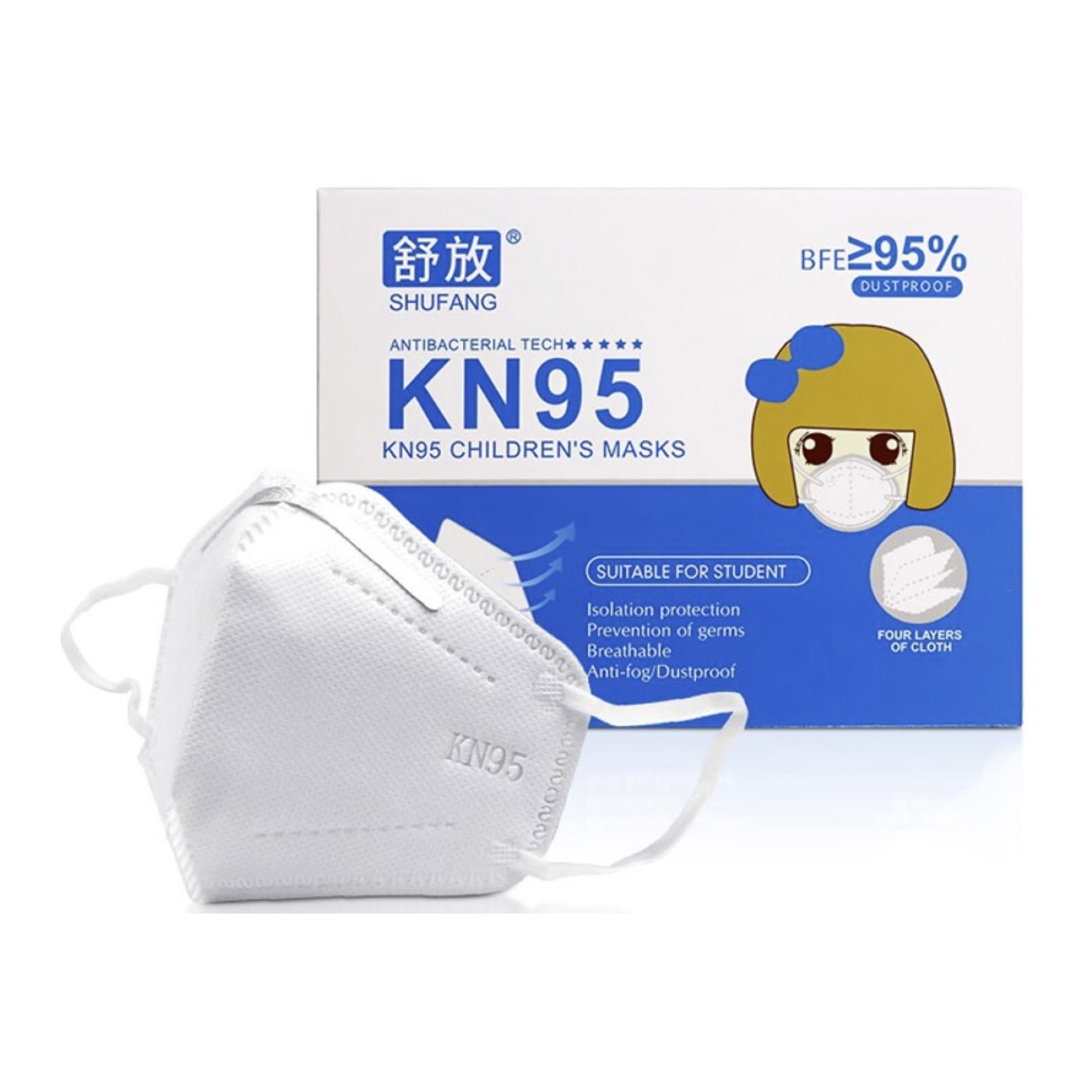Pacl 10 Mascarillas Infantil KN95 Autofiltrantes KN95 Superior a FFP2 Niños