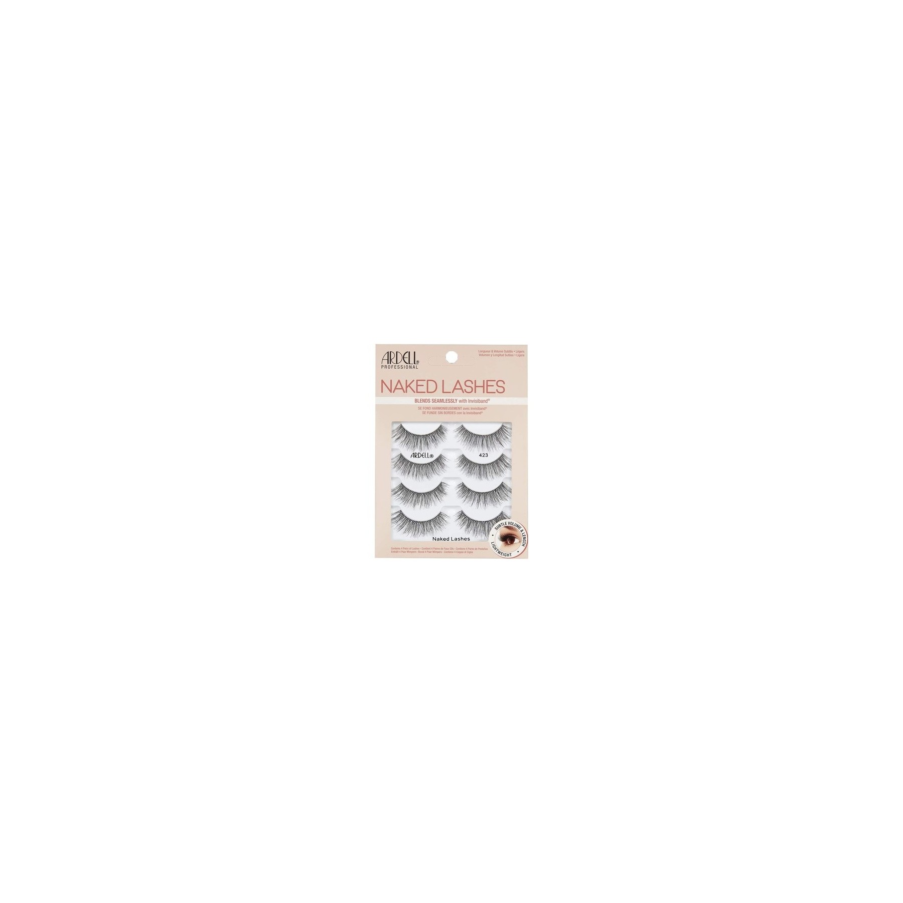 Ardell Naked Lashes Real Hair Eyelashes Style 423 - Pack of 4