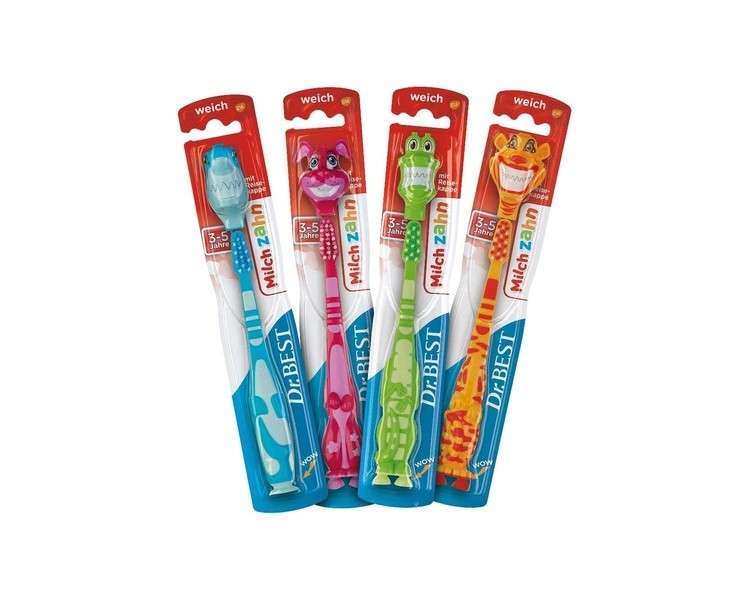 Dr. Best Milk Tooth Soft Toothbrush for Milk Teeth - Pack of 1 Assorted Colors and Models