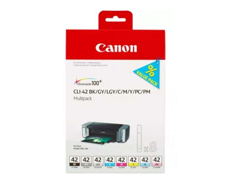 Multipack canon cli - 42bk - c - m - y - pm - pc - gy - lgy pack 8