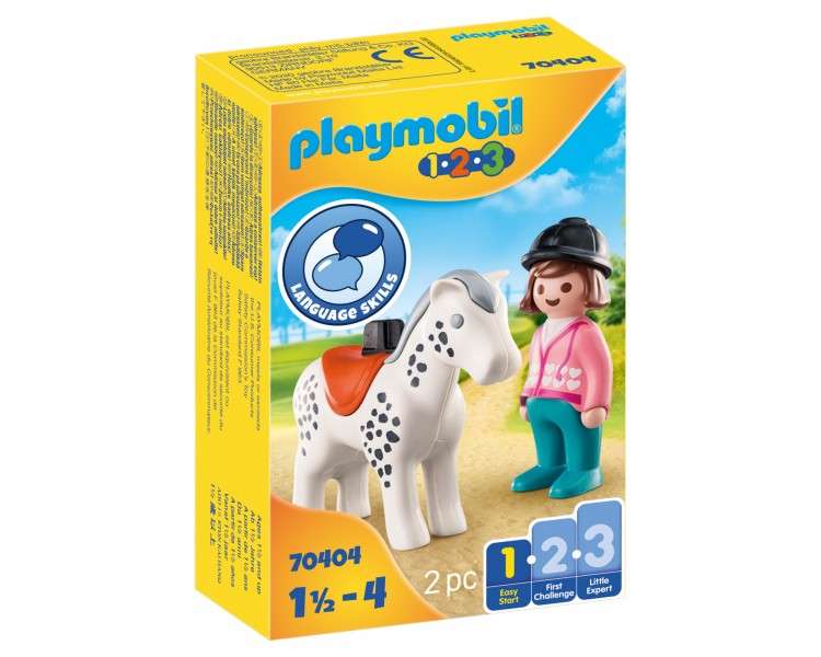Playmobil 1.2.3 jinete con caballo