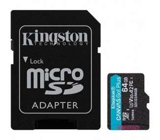 Memoria micro sdxc 64gb kingston canvas