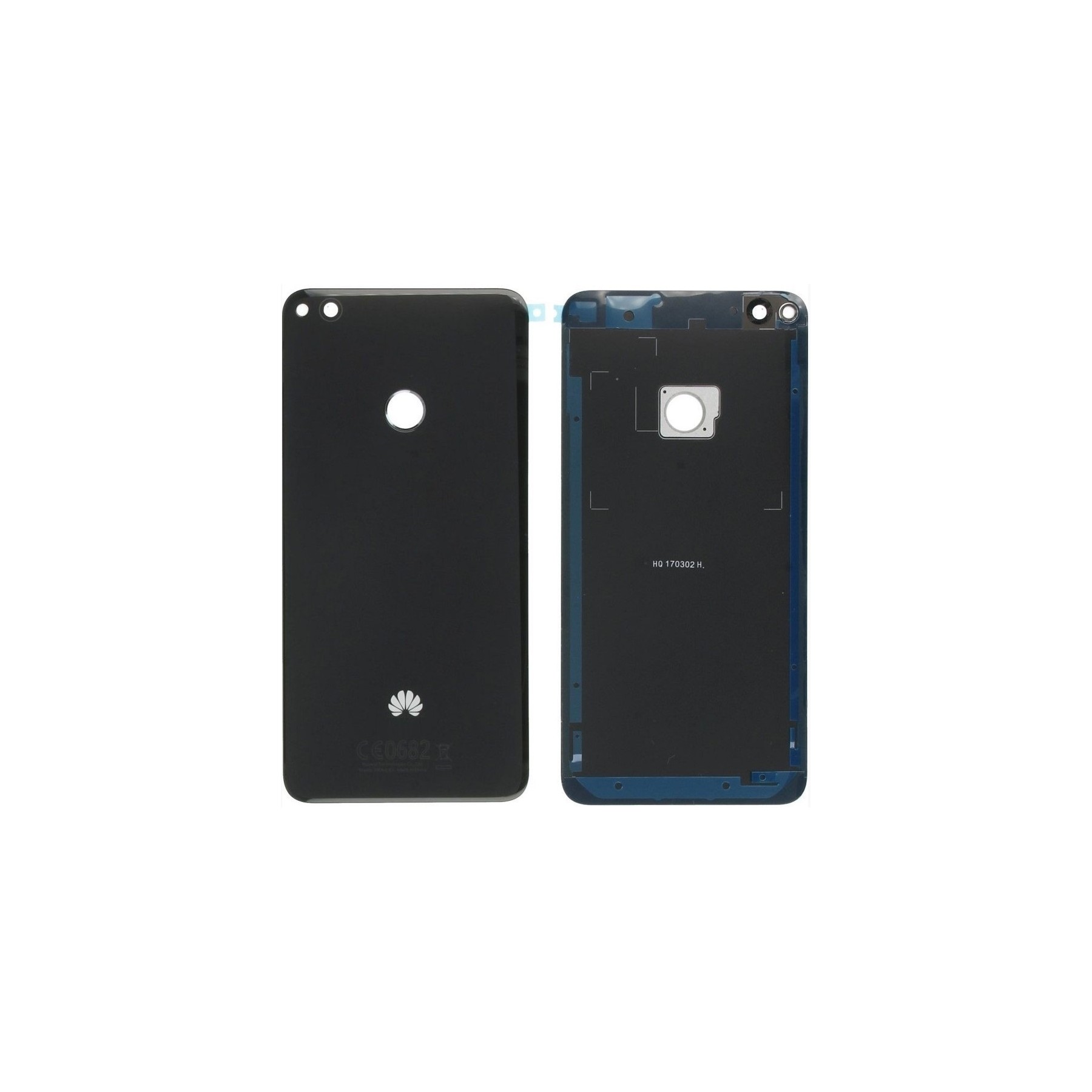 Tapa Trasera Compatible de Cristal para Huawei P8 Lite 2017 Negra