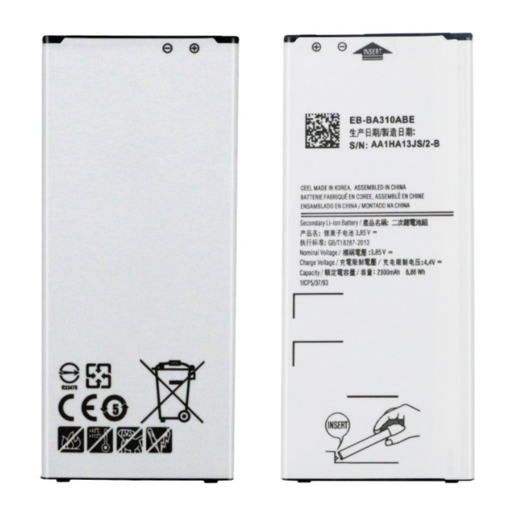 Bateria Para Samsung Galaxy A3 A310 2016, Mpn Original: Eb-Ba310Abe