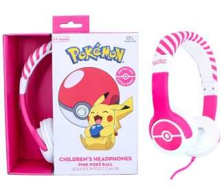 OTL WIRED HEADPHONES POKEMON POKEBALL PINK (ROSA) (PS4/XBOX/SWITCH/MOVIL/TABLET) (3-7 AÑOS)