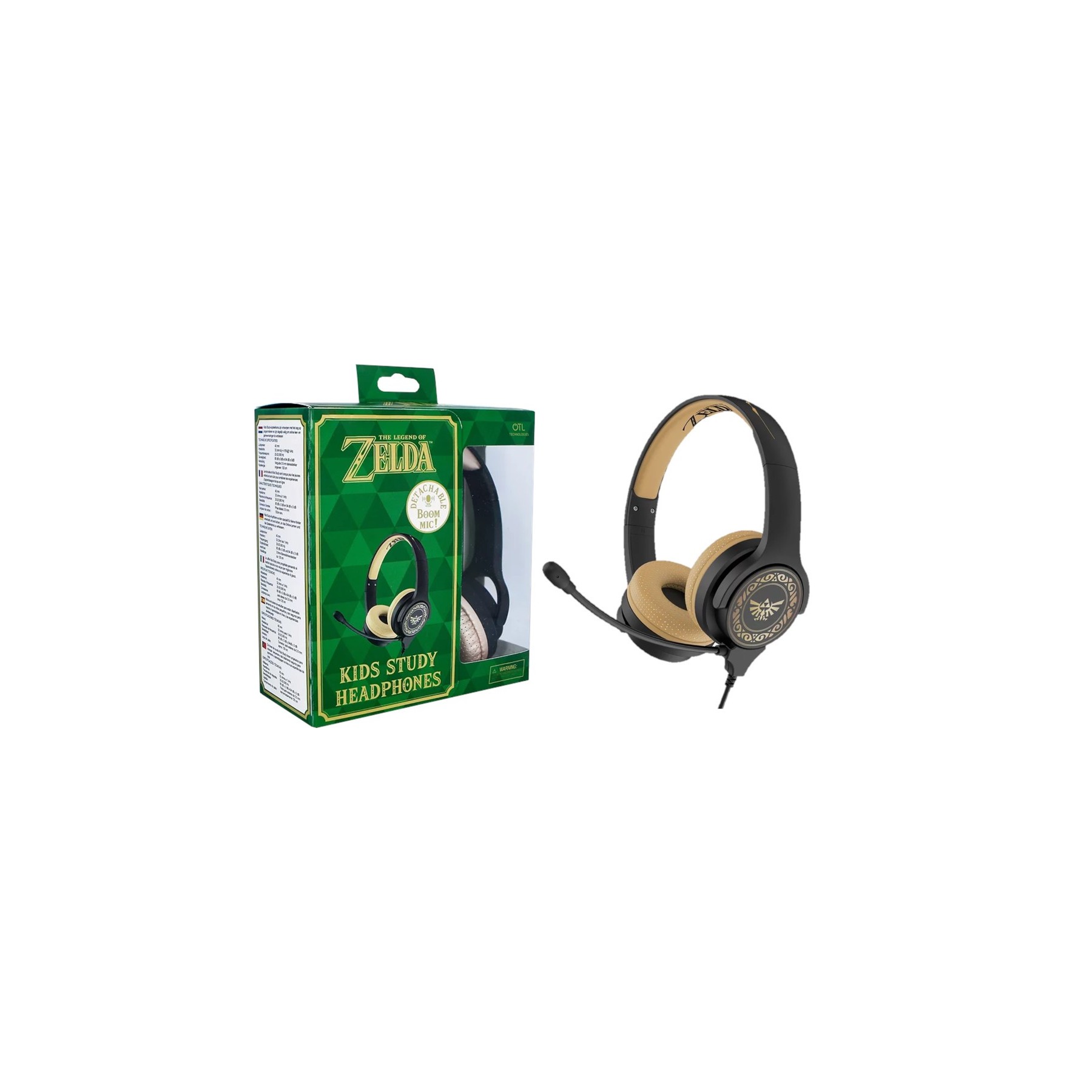 OTL HEADPHONES ZELDA BLACK & GOLD (NEGRO/ORO) (PS4/XBOX/SWITCH/MOVIL/TABLET)